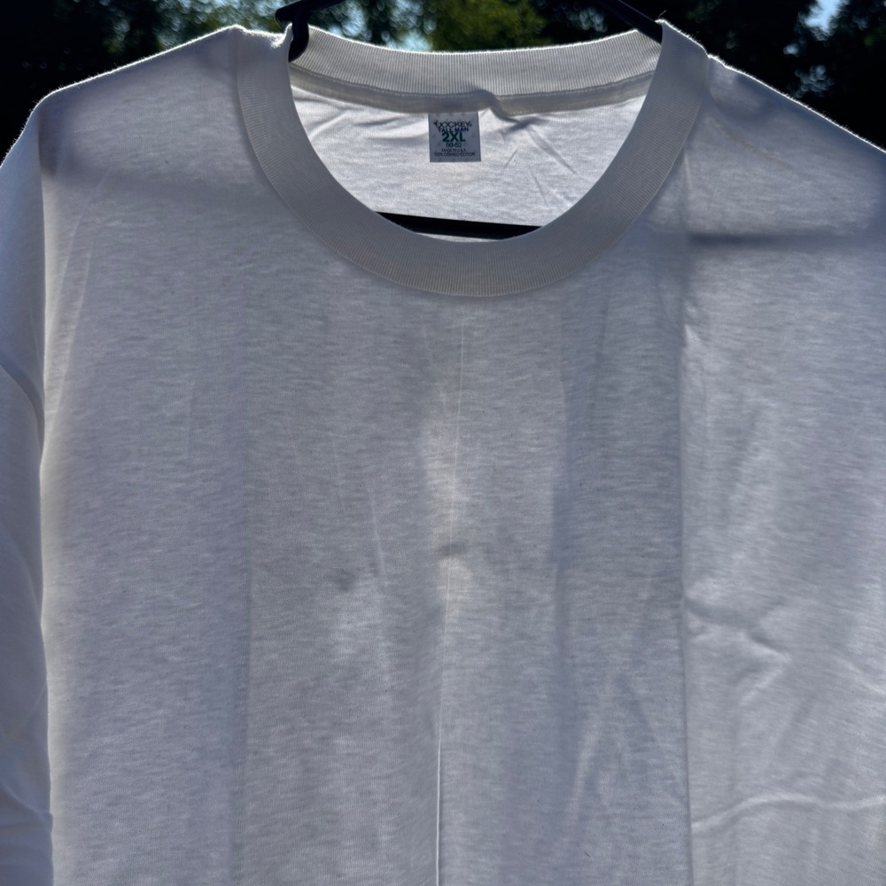 Vtg 80s Jockey Shirt Men 2XL Tall Paper Thin Short Sleeve Combed Cotton Tee